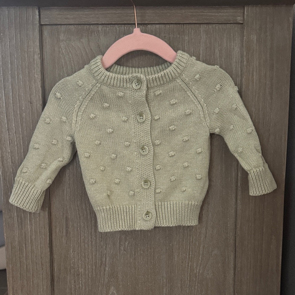 Jamie Kay Textured Button-Up Cardigan - Light Green